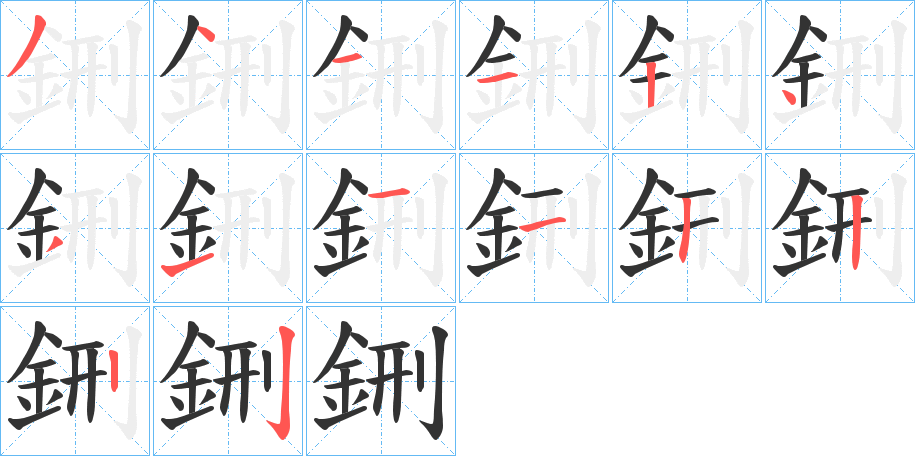 鉶字笔画写法