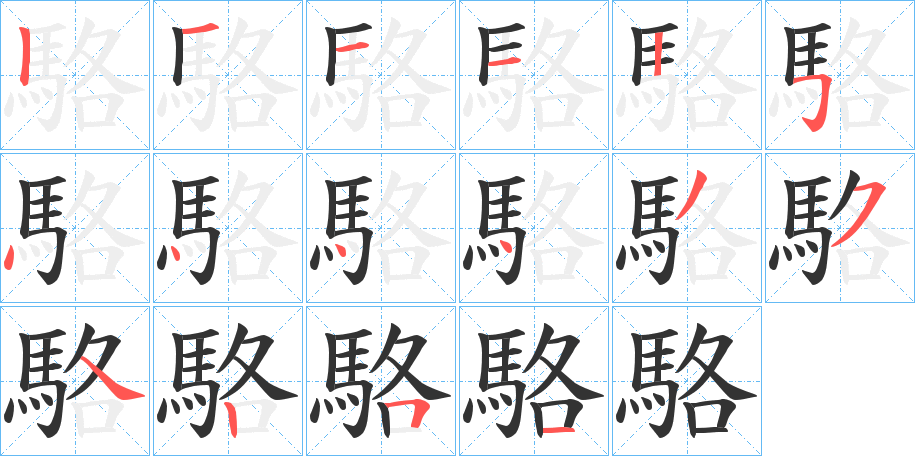 駱字笔画写法