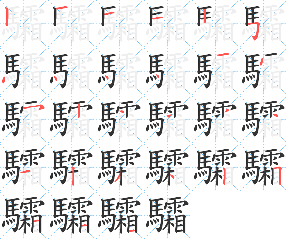 驦字笔画写法