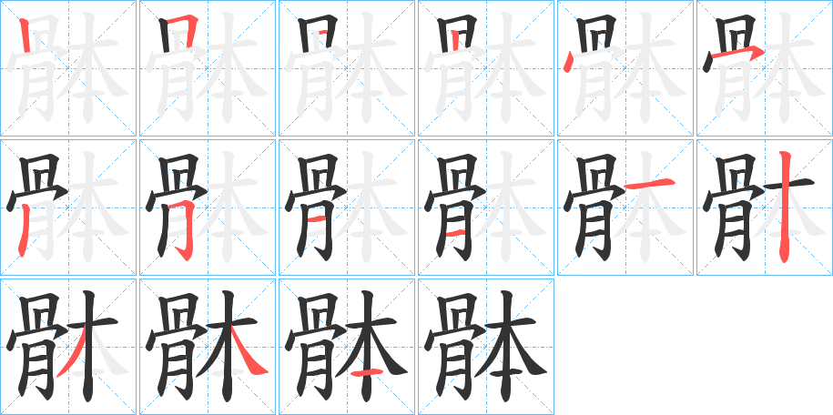 骵字笔画写法